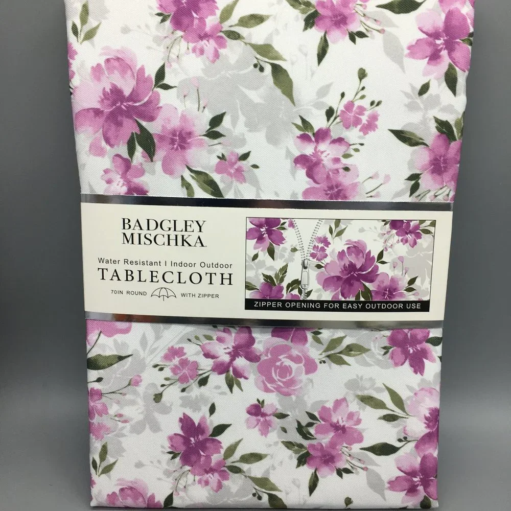 Badgley Mischka Floral Outdoor Tablecloth 70